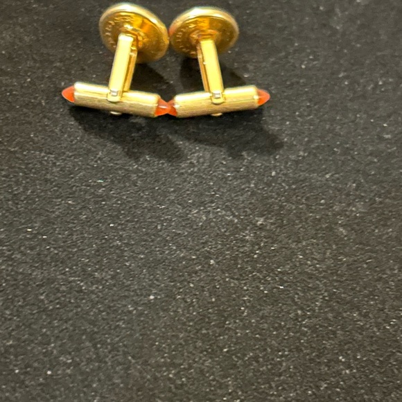Vintage Elegant Gold and Orange Cufflinks! - Picture 5 of 6